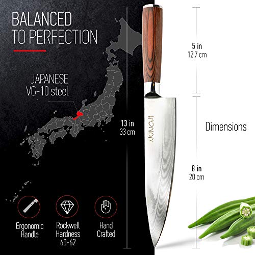 Chef Kitchen Knife - Professional Japanese Damascus 8 Inch Blade With Vg-10 Stainless Steel, Beautiful Handcrafted 67 Layer Ultra Sharp #TOP2