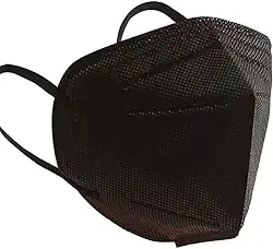 Máscara Adulto 5 Camadas - N95 / KN95 / PFF2 / FFP2-10 Unidades Coloridas (Preto) - Proteção Eficiente e Confortável para Uso Diário