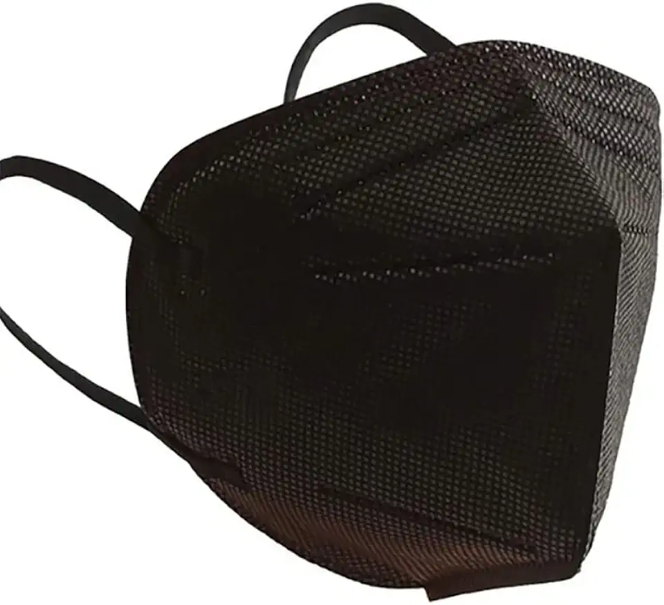 Máscara Adulto 5 Camadas - N95 / KN95 / PFF2 / FFP2-10 Unidades Coloridas (Preto) - Proteção Eficiente e Confortável para Uso Diário