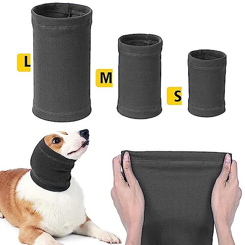 Image of No Flap Ear Wraps for Dogs, Stretchy Dog Ear Muffs, Ear Cover Dog Ear Scarf for Anxiety Relief and Calming