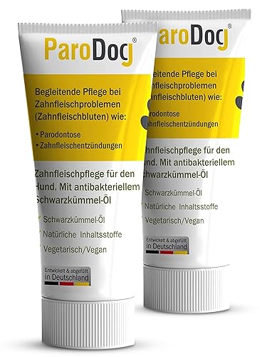 PARODOG® Zahnfleischpflege-Gel für Hunde, 2x25ml, 2er Set Zahncreme zum Vorteilspreis, begleitende Behandlung von Zahnfleischbluten, Parodontose & Entzündungen