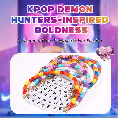 AICaes for Katseye Merch Friendship Bracelets Inspired by KATSEYE Concert Merch Stackable Stretch K-pop Beaded Bracelets Unique Merchandise Jewelry Gifts for Fans Women Men2