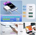 USB C Charger Block, 2 Pack 4-Port 40W USB C Wall Charger Plug Power Adpter Fast Charging Block with 6FT USB C Cable for iPhone 17/16/15/14/13/12 Pro/Pro Max/Plus,iPad,Galaxy S25/S24/S23/S22,Tablets