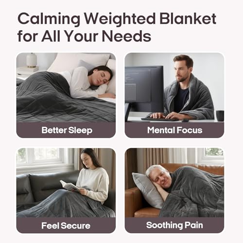 Image of ZonLi Royal Posh Velvet Weighted Blanket for Adults, Dual Sided Cozy Fluffy Heavy Blanket(48 inchx72 inch,12lbs,Grey), Bed Sofa Heavy Blankets, Soft Material with Premium Glass Beads, Easy Care