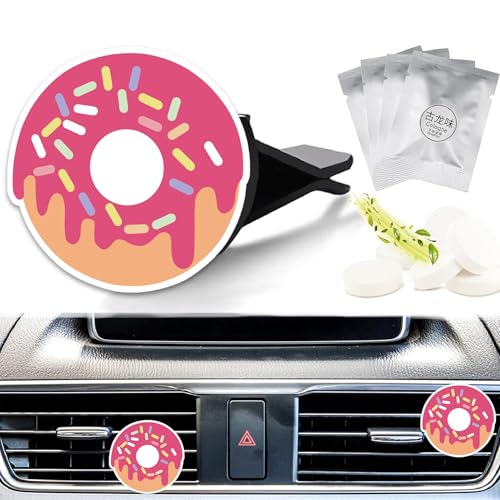 Image of Cute Car Air Freshener Clips Doughnut Car Vent Clip Donut Cars Scents Cologne Air Conditioner Clip Auto Vent Interior Decoration Cars Accessories Doughnuts Loves Gifts for Women Men