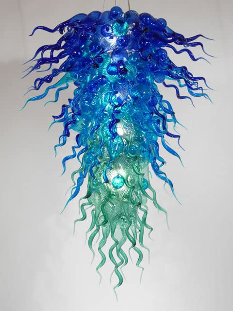 Hand-Blown Glass Chandelier Lighting Fixture Unique Artistic Ceiling Light Sculptural Lighting Fixture for Living Room Dining Room Bedroom
