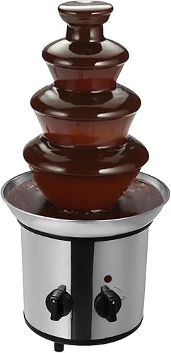 Máquina eléctrica de fuente de fondue de chocolate de 4 niveles, acero inoxidable de 60 onzas4 libras, máquina de fuente de fusión de chocolate de