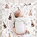 GRSSDER Stretchy Ultra Soft Jersey Knit Fitted Pack n Play Sheets Set 2 Pack, Universal Fit Portable/Mini Crib, Playards Mattress Pads Safe and Snug, Pretty Fox for Baby Girls