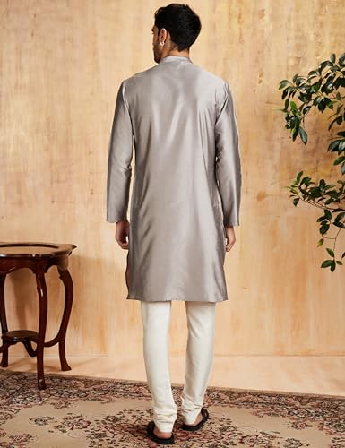 Image of Amazon Brand - Symbol mens Festive Long Kurta & Pyjama Set (2pcs)