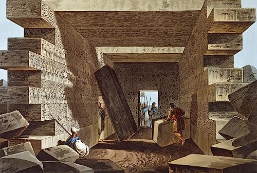Portrait tableaux temple de Jupiter Ammon Libye peinture 60x90