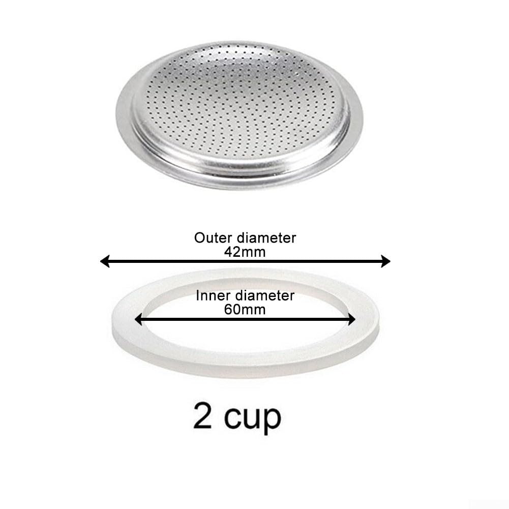 Cloudpower Silicone Gaskets Replacement Silicone Seals Airtight Silicone Gasket Sealing Rings For Coffee Espresso Moka Stovetop Pot Silicone(2 cup+sieve)