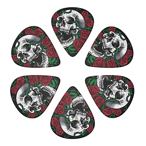 FUCVNPZ Lot de 6 médiators en celluloïd, motif tête de mort rose, pour guitares acoustiques, électriques, basses ou… - Les Beatles, Paul McCartney, John Lennon, RIngo Starr, George Harrison FUCVNPZ Lot de 6 médiators en celluloïd, motif tête de mort rose, pour guitares acoustiques, électriques, basses ou… – Image 3