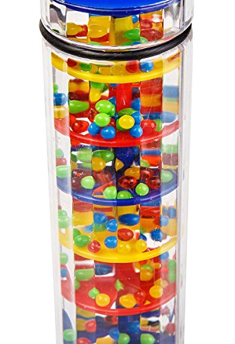 Rainmaker, Large Rainstick Rattle Toy 12 Inch Long, Color Noise Stick, Rainbow Grains Inside #TOP2