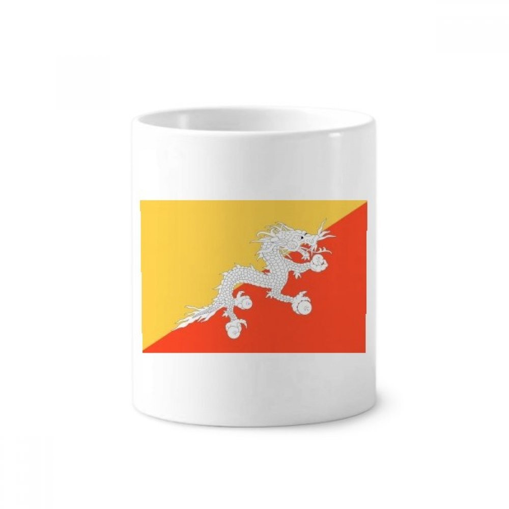 Drapeau du Bhoutan mug en céramique blanche de 350ml pour brosse à dents