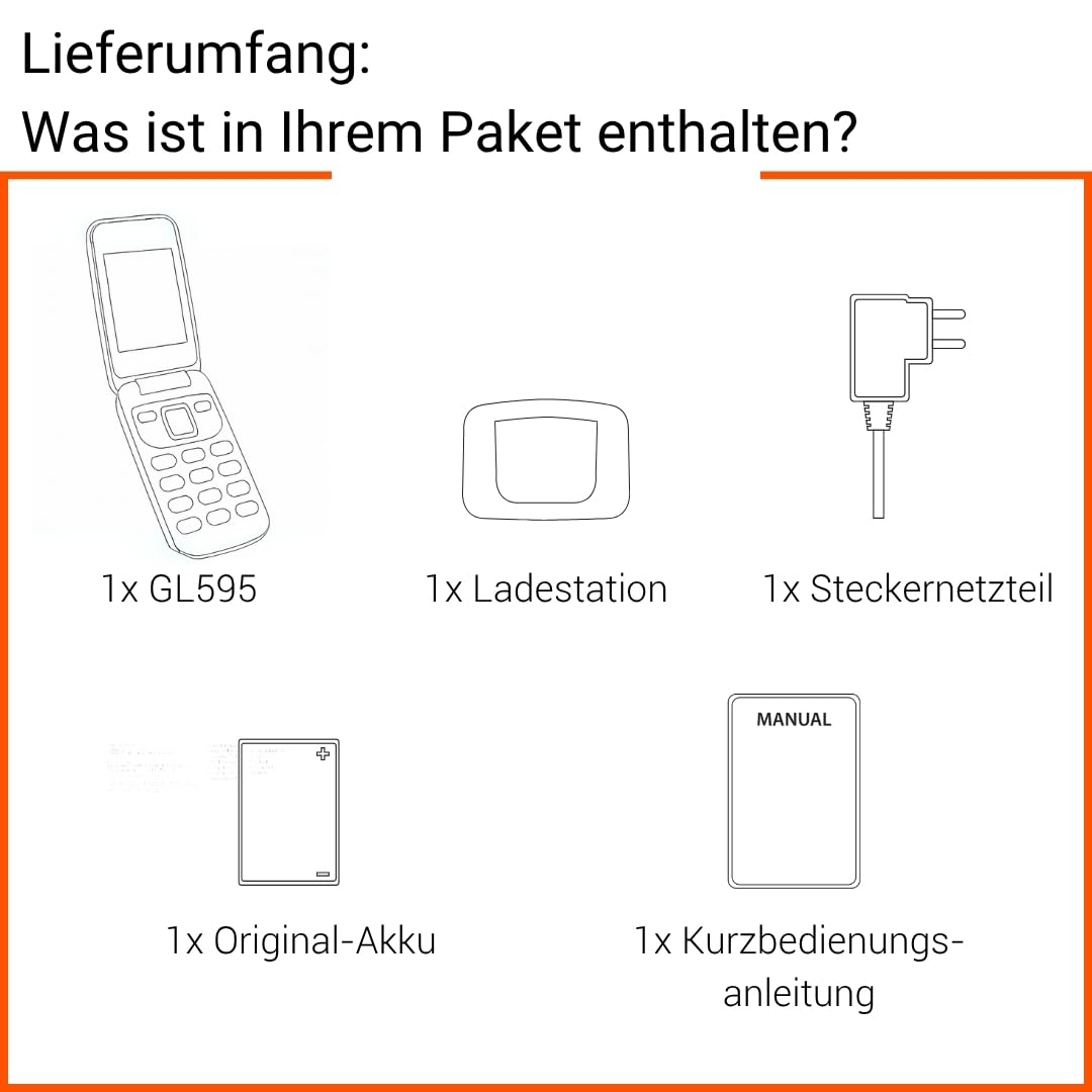 Gigaset GL595 Flip-Mobiltelefon – einfache Bedienung für Senioren, große Tasten & SOS-Notruftaste – Staub- & spritzwassergeschützt IP44 Schutzklasse–ohne Vertrag–2,8 Zoll TFT-Farbdisplay, Black