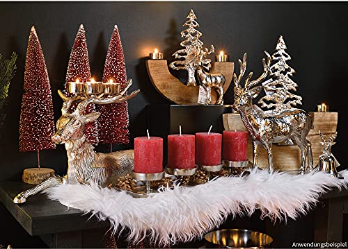 Matches21 Adventsbloemstuk dienblad met 4 kaarsenhouders voor stompkaarsen kaarsenstandaard tafeldecoratie metaal zilver… - Image 3