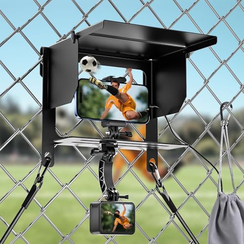 Cell Phone Fence Mount Shade Game Changer - All-in-One Mounting Kit for iPhone, GoPro, Samsung, Mevo Start, Insta360 and Action Cameras, Ideal for Recording Baseball, Football, Tennis Games