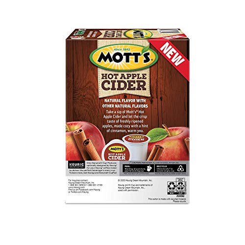 Keurig Mott's Hot Apple Cider, Keurig Single Serve K-Cup Pods, Flavored K Cups, 24 Count