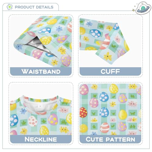 JUNZAN Easter Day Stripes Plaid Kids Girls Hooded Sweatshirt Crewneck Sweatshirt With Hoodie Athletic 4T3