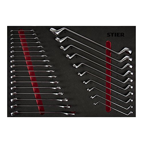 STIER Werkstattwagen Black, bestückt 223-teilig, Werkzeuge in Weichschaumeinlage (EVA), Tragkraft 300kg, 7 Schubladen – Bild 7