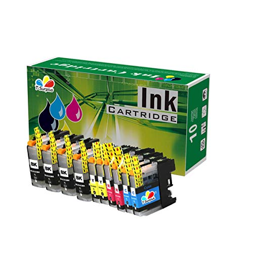 T Surplus Compatible Ink Cartridges Replacement for Brother LC203 LC-203 (4 Black,2 Yellow,2 Magenta,2 Cyan - 10 PK)