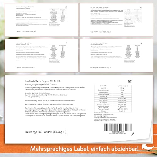 Now Foods, Super Enzymes, 180 Kapseln, Laborgeprüft, Enzymmischung, Glutenfrei, Sojafrei – Bild 6