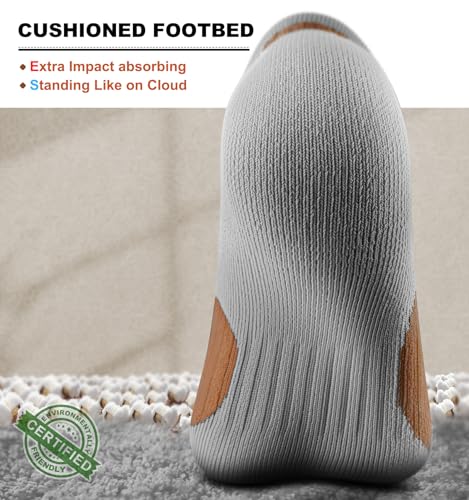 Image of BULLIANT Socks For Women 6Pairs-Womens Athletic Ankle Socks No Show Cushioned for Walking Running-Compression Arch Support