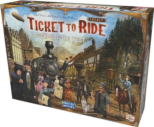 Image of Asmodee Ticket to Ride Legacy: Legends of The West Board Game - The Ultimate Train Adventure! Strategy Game, Family Game for Kids & Adults, Ages 10+, 2-5 Players, 20-90 Min Playtime