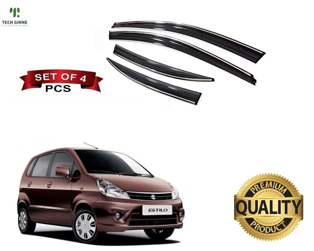 Tech Ginne- Onstore Car Window Side Deflector Rain Door Visor for Tata Indica Set of 4 Pc Zen Estilo