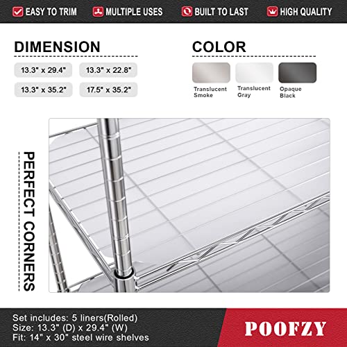 Poofzy Shelf Liners For Wire Shelving, 14 X 36 Inch Shelf Liner For Kitchen Cabinets Non-Adhesive (Rolled 4Pk, White) #TOP1