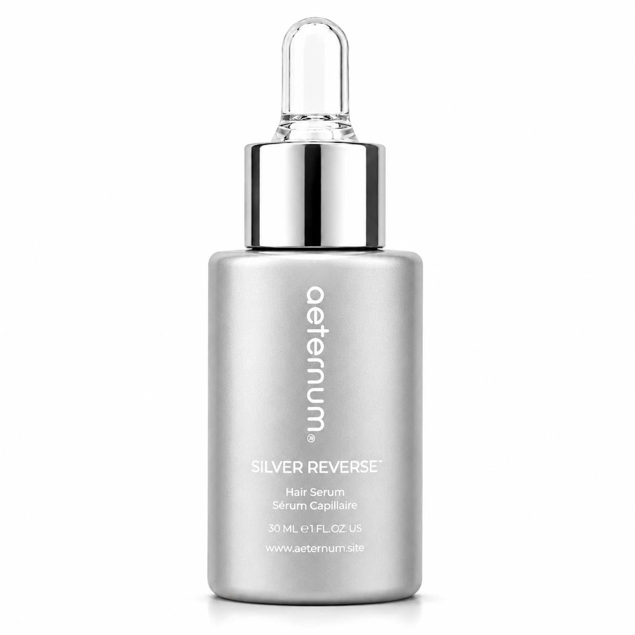 Aeternum Silver Reverse Hair Care Bundle – 60 Vegan Capsules with L-Tyrosine, Catalase, Biotin and Copper & Peptide Scalp Serum, 30 mL – Dye-Free Daily Routine