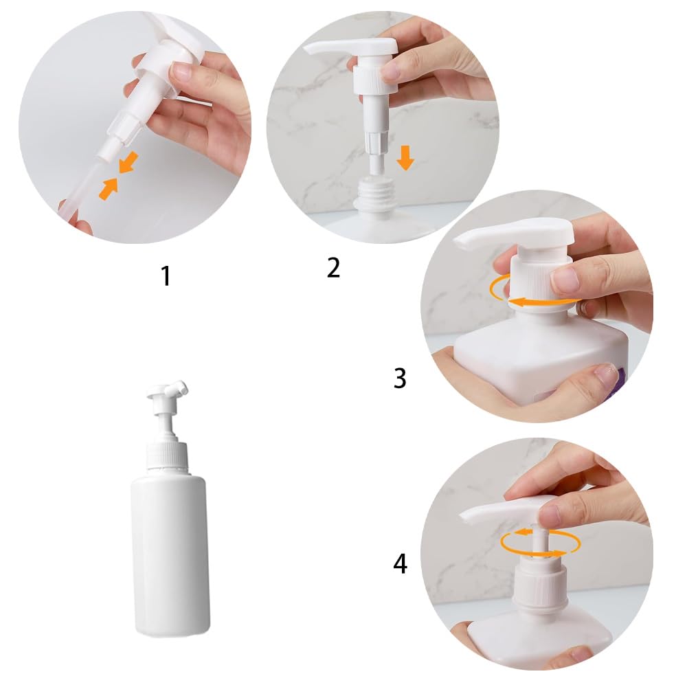 4er-Set Dosierpumpe – 1 L, Für Sirup, Shampoo & Lotion, Weiß, PP-Material, 4 Ml Pro Hub, Passend Für 28/410-Gewinde, Wiederverwendbar