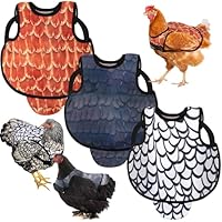Hühnersattel 3 PCS Verstellbare Riemen Huhn Weste, Wasserdichte Atmungsaktive Sattel Hühner, Hühnerrücken Und Seitenschutz Wiederverwendbare Geflügelfederschutz Zubehör für Kleine, mittelgroße Hühner