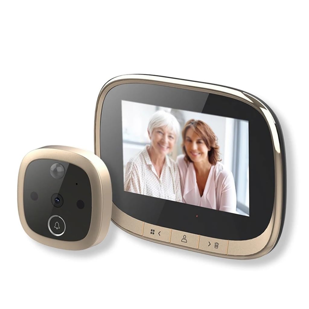 MOBYGKFY Electronic Door Viewer Bell IR Night Camera Photo Video Record Digital Smart Doorbell