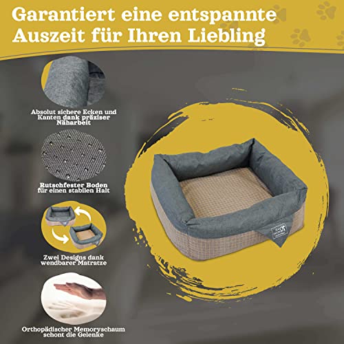 Dear Darling DD-06 Luxus Hundebett Katzenbett Braun Anthrazit Memoryschaum Matratze Katzenkörbchen Hundekörbchen Haustierbedarf Tierbedarf Tierbett (S)
