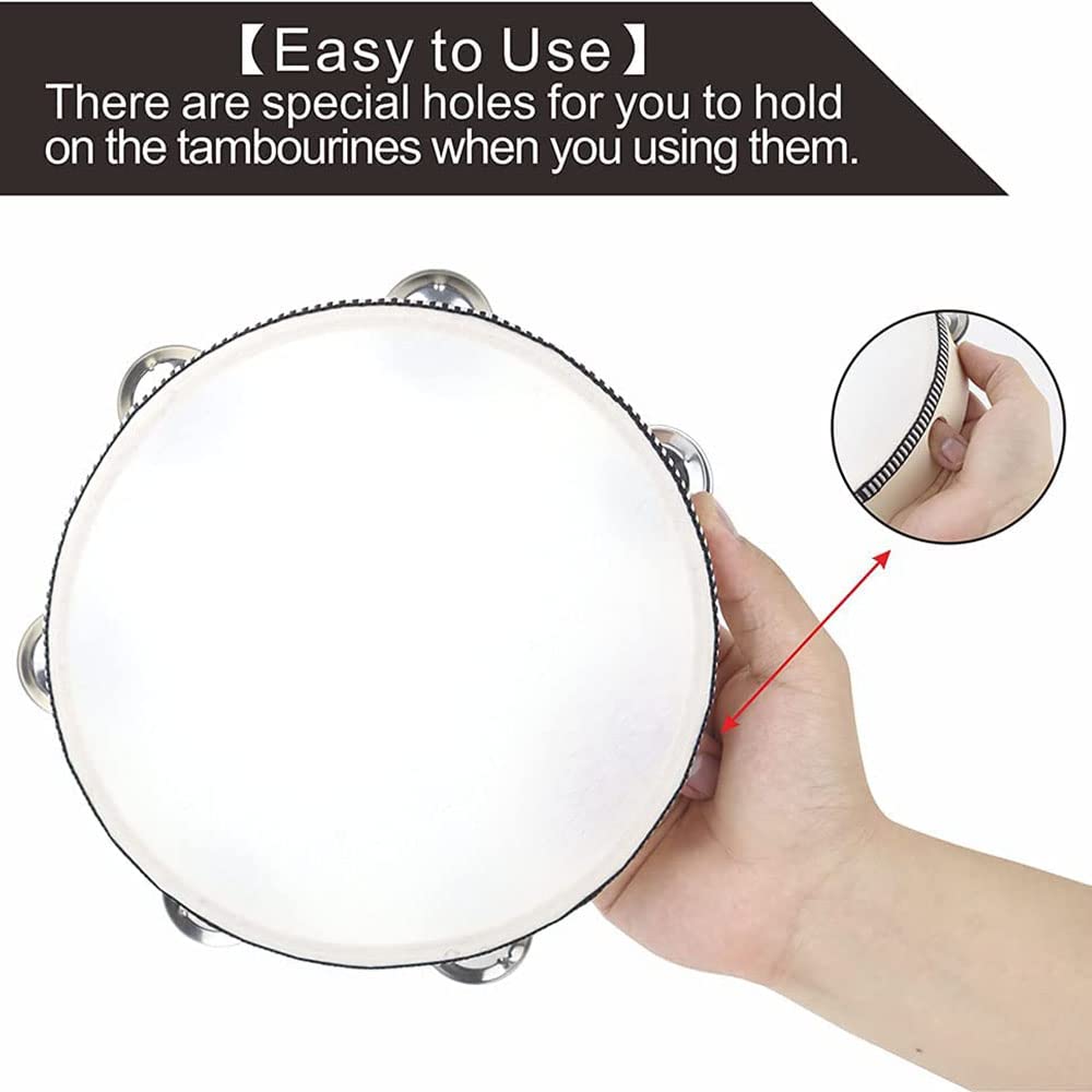 Tamburelli Per Adulti - 6 Pezzi Da 15 Cm, Strumento Musicale Per Danza, Yoga, Meditazione, Feste, Scuola