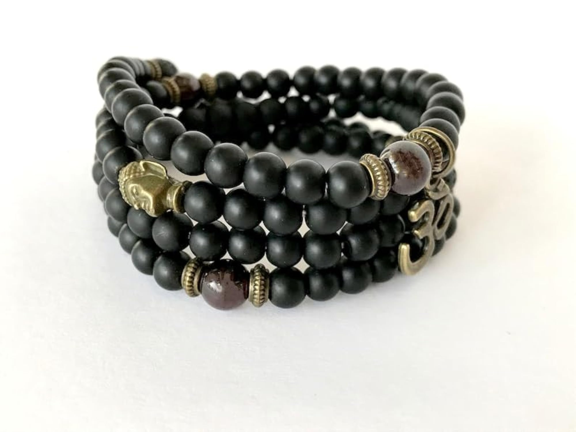 Natural Matte Onyx 108+1 Beads Prayer Mala Necklace