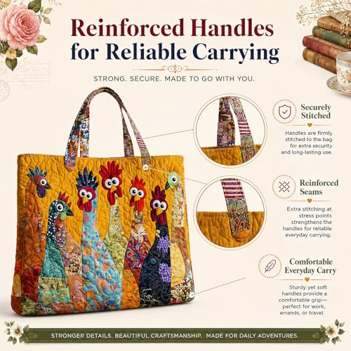 Bolso Tote acolchado Funky Chicken para mujer miniatura 6