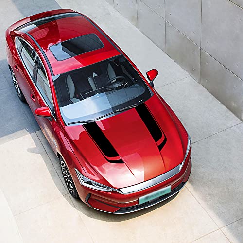 Tomall 33"X 5.7" Car Hood Stripe Sticker For Car Auto Racing Sport Body Side Stripe Decal Skirt Roof Hood Bumper Stripe Decal Vinyl Modified Stripe Decal Decoration For Car (Black) #TOP3
