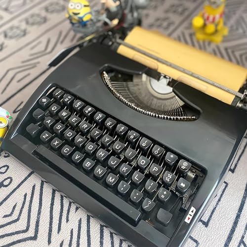 Macchina da Scrivere Manuale Vintage, Macchina di Scrittura Classica Retro Nera con Nastro Inchiostro per l'arredamento dell'ufficio Domestico, Accessorio da scrivania Portatile per progetti creativi