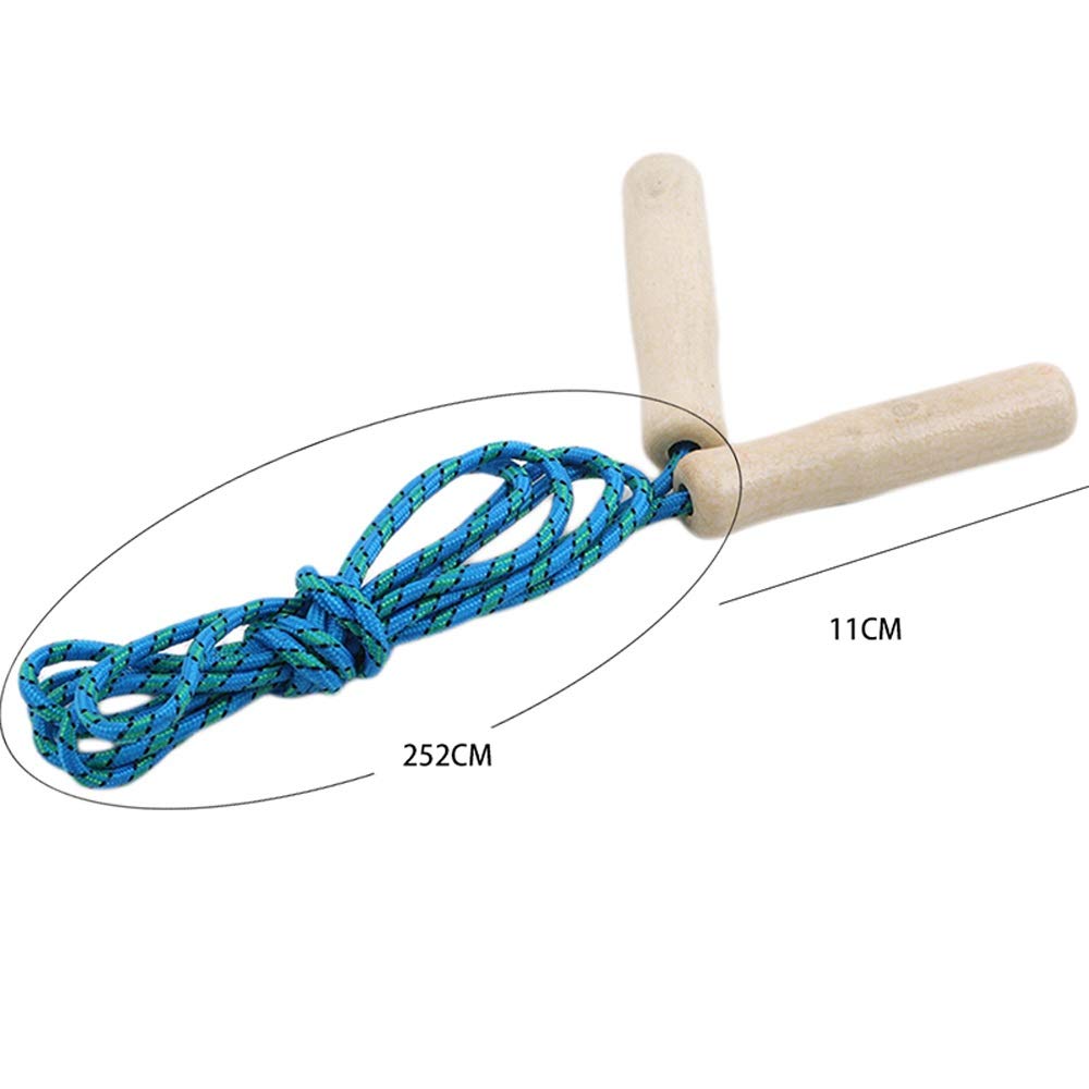 Springseil für Kinder, zum Üben von Geschwindigkeit, zufällige Farbe, Holzgriff, Fitnessgerät, Training