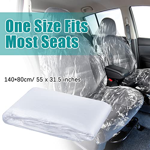 Fabbay 200 Pcs Disposable Car Seat Covers Automotive Disposable Plastic Seat Covers Vehicle Protector For Airplane Seats Salon Chairs Restaurant Seats Bus Seats #TOP1