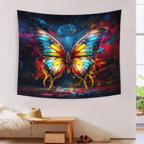 Tapisserie art mural papillons 3D decoration murale en tissu grand format salon chambre