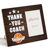 LYEQUIYISA Coach Gifts Picture Frame, Thank You Appreciation Gifts for Coach Men Women, Wood Photo Frame Gift for Basketball Coaches Birthday Retirement, Tabletop Wall Display (4x6 Inch Photo)