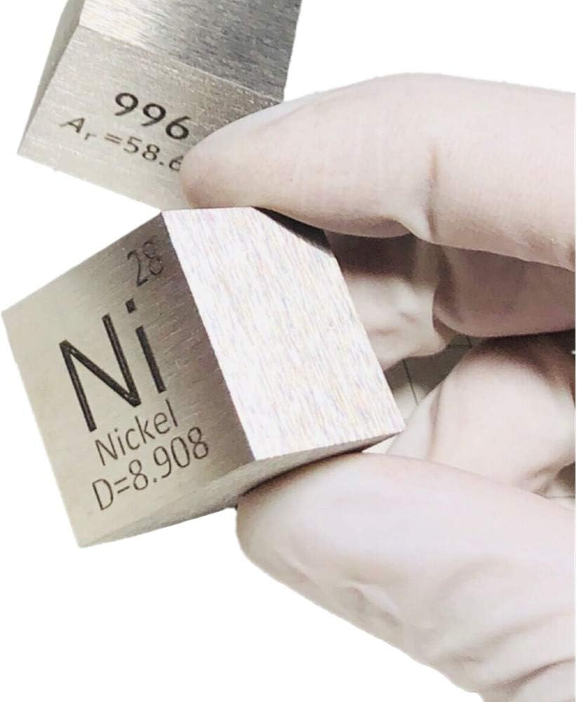 1" Nickel Cube 99.6% Pure Coin Metal Ni Nickle 25.4mm Large Cubic Metal for Element Collection Periodic Table Elements