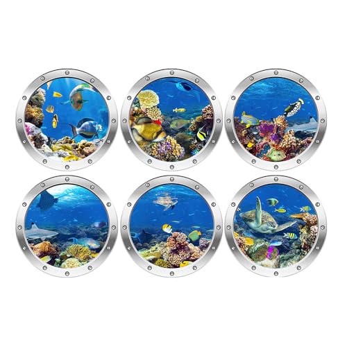 6-Pack Vinilos Oceánicos 3D, 12 Pulgadas, Azul miniatura 1