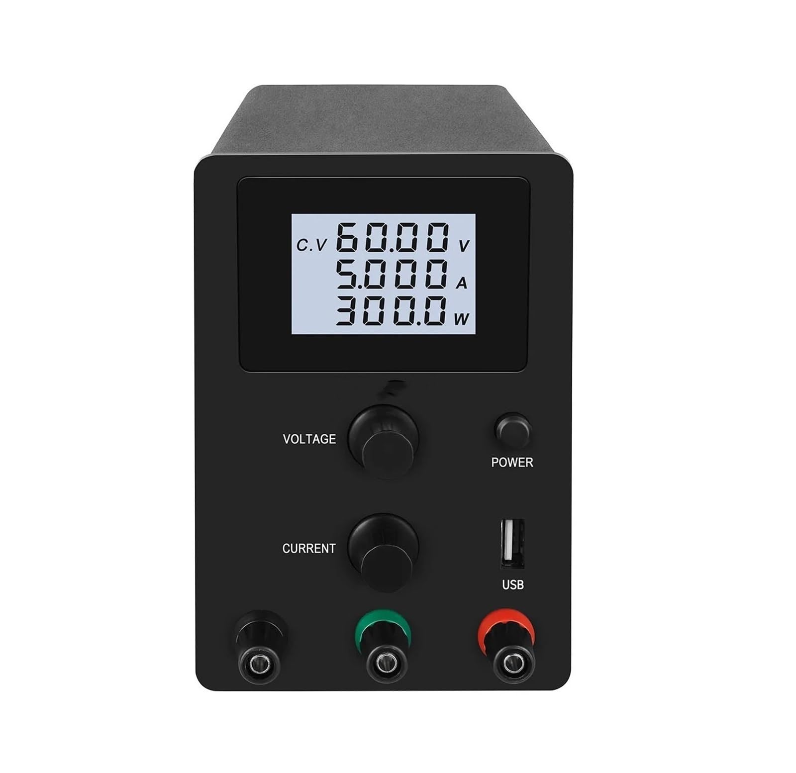 Fuente de alimentación Ajustable de CC 60V 5A Fuente de alimentación Ajustable de CC conmutada 4 Fuente de Banco regulada Digital(R-SPS605D Black,220V)