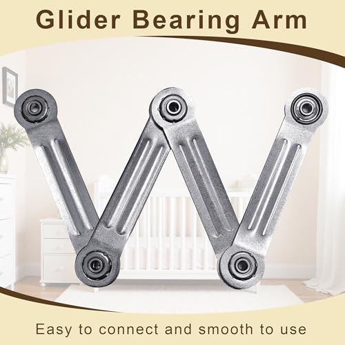 Racfenick 4 Pack Glider Bearing Arm Bracket Hardware Rocker Replacement Parts, 6.88