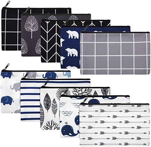 20 Pieces Cosmetic Bag for Women, Roomy Makeup Bags with Zipper Toiletry Bag Pouch Travel Packing Accessory Organizer Gifts, 7 x 4.3 Inches (Nature)