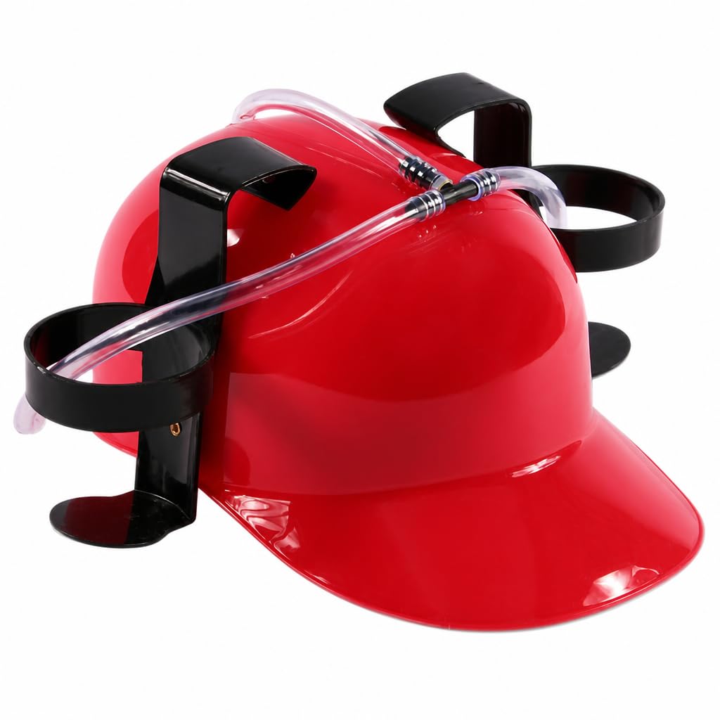 MIJOMA Casco per bere a mani libere con fattore di divertimento – Casco per bevande per feste, festival e carnevale – Supporto regolabile per lattine e bottiglie – Divertente gadget per feste